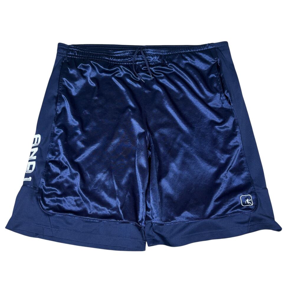y2k 2000s style And1 baggy wide leg basketball shorts metallic blue mens XL